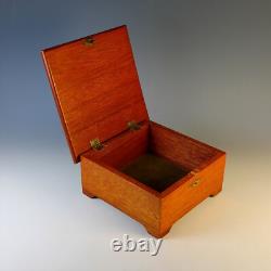 Vintage Wood Box with inlaid Hand Painted Signed Tile Top