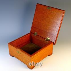 Vintage Wood Box with inlaid Hand Painted Signed Tile Top