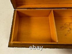 Vintage Wood Carved Humidor or Jewelry Box with 2 Deer & Tree Decoration