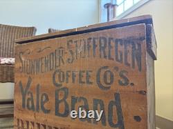 Vintage Wood Steinwender Stoffregen Yale Coffee Crate St. Louis Missouri Box Bin
