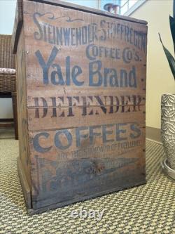 Vintage Wood Steinwender Stoffregen Yale Coffee Crate St. Louis Missouri Box Bin