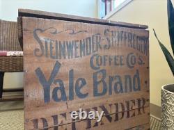 Vintage Wood Steinwender Stoffregen Yale Coffee Crate St. Louis Missouri Box Bin