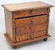 Vintage Wooden 4 Small Drawers Jewellery Box Original Old Hand Crafted