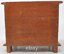 Vintage Wooden 4 Small Drawers Jewellery Box Original Old Hand Crafted