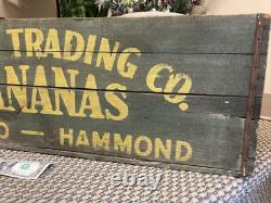 Vintage Wooden Banana Crate Inland Trading Chicago Illinois Hammond Indiana Box