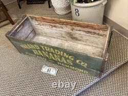 Vintage Wooden Banana Crate Inland Trading Chicago Illinois Hammond Indiana Box