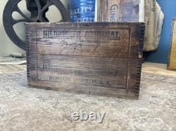 Vintage Wooden Box Hildreth's Velvet Molasses Candy Boston Massachusetts Crate