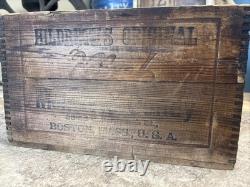 Vintage Wooden Box Hildreth's Velvet Molasses Candy Boston Massachusetts Crate