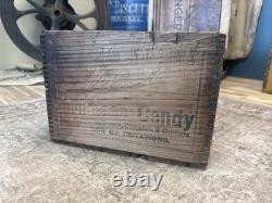 Vintage Wooden Box Hildreth's Velvet Molasses Candy Boston Massachusetts Crate