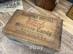 Vintage Wooden Box Hildreth's Velvet Molasses Candy Boston Massachusetts Crate
