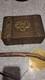 Vintage Wooden Box With Ornate Brass And Brad Out Lay Locking W Key