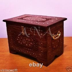 Vintage Wooden Carving Box Treasure Collectible Home Decorative