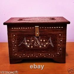 Vintage Wooden Carving Box Treasure Collectible Home Decorative