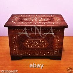 Vintage Wooden Carving Box Treasure Collectible Home Decorative