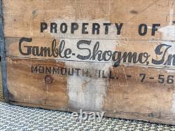 Vintage Wooden Crate Bottle Gamble Skogmo Monmouth Illinois Wood Box 1956