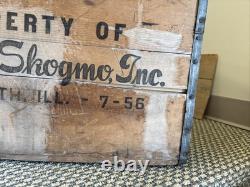 Vintage Wooden Crate Bottle Gamble Skogmo Monmouth Illinois Wood Box 1956