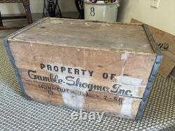 Vintage Wooden Crate Bottle Gamble Skogmo Monmouth Illinois Wood Box 1956