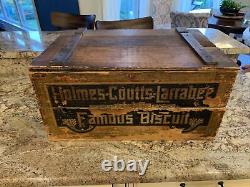 Vintage Wooden Crate Box fliplid Holmes Coutts Larrabee National Biscuit Co NY