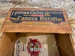 Vintage Wooden Crate Box fliplid Holmes Coutts Larrabee National Biscuit Co NY