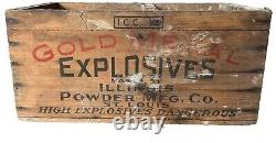 Vintage Wooden Crate Gold Medal Explosives Dynamite Wood Box