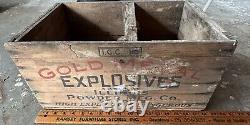 Vintage Wooden Crate Gold Medal Explosives Dynamite Wood Box