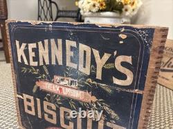 Vintage Wooden Crate Kennedy's Biscuit Crackers Chicago Illinois Box New York Co