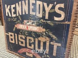 Vintage Wooden Crate Kennedy's Biscuit Crackers Chicago Illinois Box New York Co