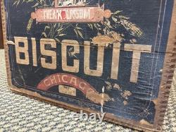 Vintage Wooden Crate Kennedy's Biscuit Crackers Chicago Illinois Box New York Co