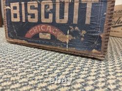 Vintage Wooden Crate Kennedy's Biscuit Crackers Chicago Illinois Box New York Co