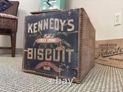Vintage Wooden Crate Kennedy's Biscuit Crackers Chicago Illinois Box New York Co