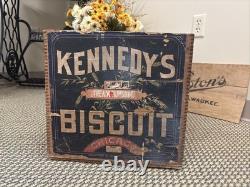 Vintage Wooden Crate Kennedy's Biscuit Crackers Chicago Illinois Box New York Co