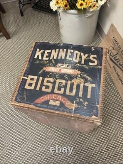 Vintage Wooden Crate Kennedy's Biscuit Crackers Chicago Illinois Box New York Co