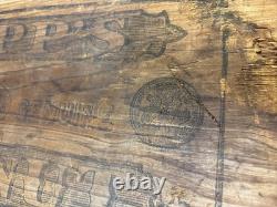 Vintage Wooden Crate LS Schepp's Cocoanut Advertising Wood Box Coconut
