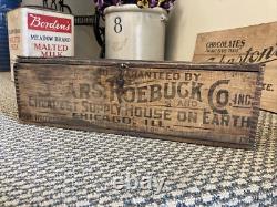Vintage Wooden Crate Sears Roebuck Chicago Illinois Box Cheapest On Earth