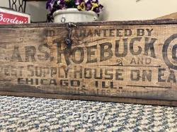 Vintage Wooden Crate Sears Roebuck Chicago Illinois Box Cheapest On Earth