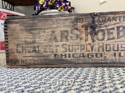 Vintage Wooden Crate Sears Roebuck Chicago Illinois Box Cheapest On Earth