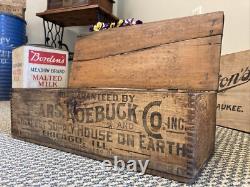 Vintage Wooden Crate Sears Roebuck Chicago Illinois Box Cheapest On Earth