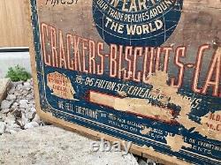 Vintage Wooden Crate Sears Roebuck Crackers Biscuits Cakes Chicago Illinois Box