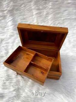 Vintage Wooden Decorative Trinket Boxes large Storage Jewelry Box Treasure Chest