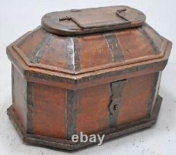 Vintage Wooden Dome Shaped Storage Box Original Old Hand Crafted Painted