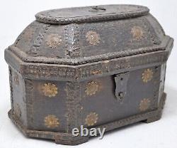 Vintage Wooden Dome Shaped Storage Chest Box Original Old Hand Crafted Brass Fit