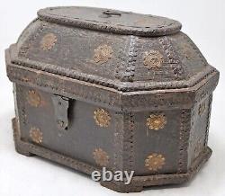 Vintage Wooden Dome Shaped Storage Chest Box Original Old Hand Crafted Brass Fit