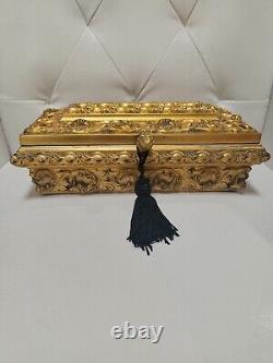 Vintage Wooden Gold Gilt Box