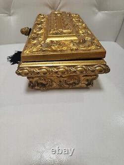 Vintage Wooden Gold Gilt Box