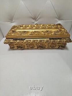 Vintage Wooden Gold Gilt Box