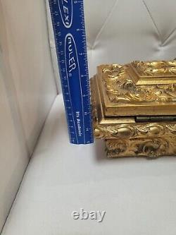 Vintage Wooden Gold Gilt Box