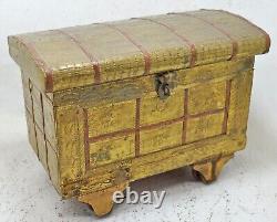 Vintage Wooden Jewellery Vanity Box Original Old Very Fine Brass Fitted