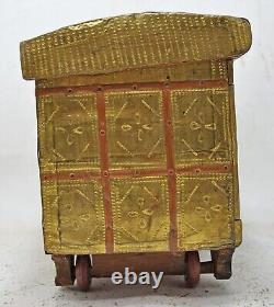 Vintage Wooden Jewellery Vanity Box Original Old Very Fine Brass Fitted