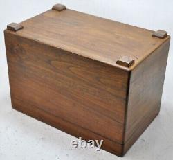 Vintage Wooden Large Jewellery Storage Box Original Old Hand Crafted
