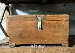 Vintage Wooden Large Size Storage Chest Box Original Hand Crafted Brass Fitted